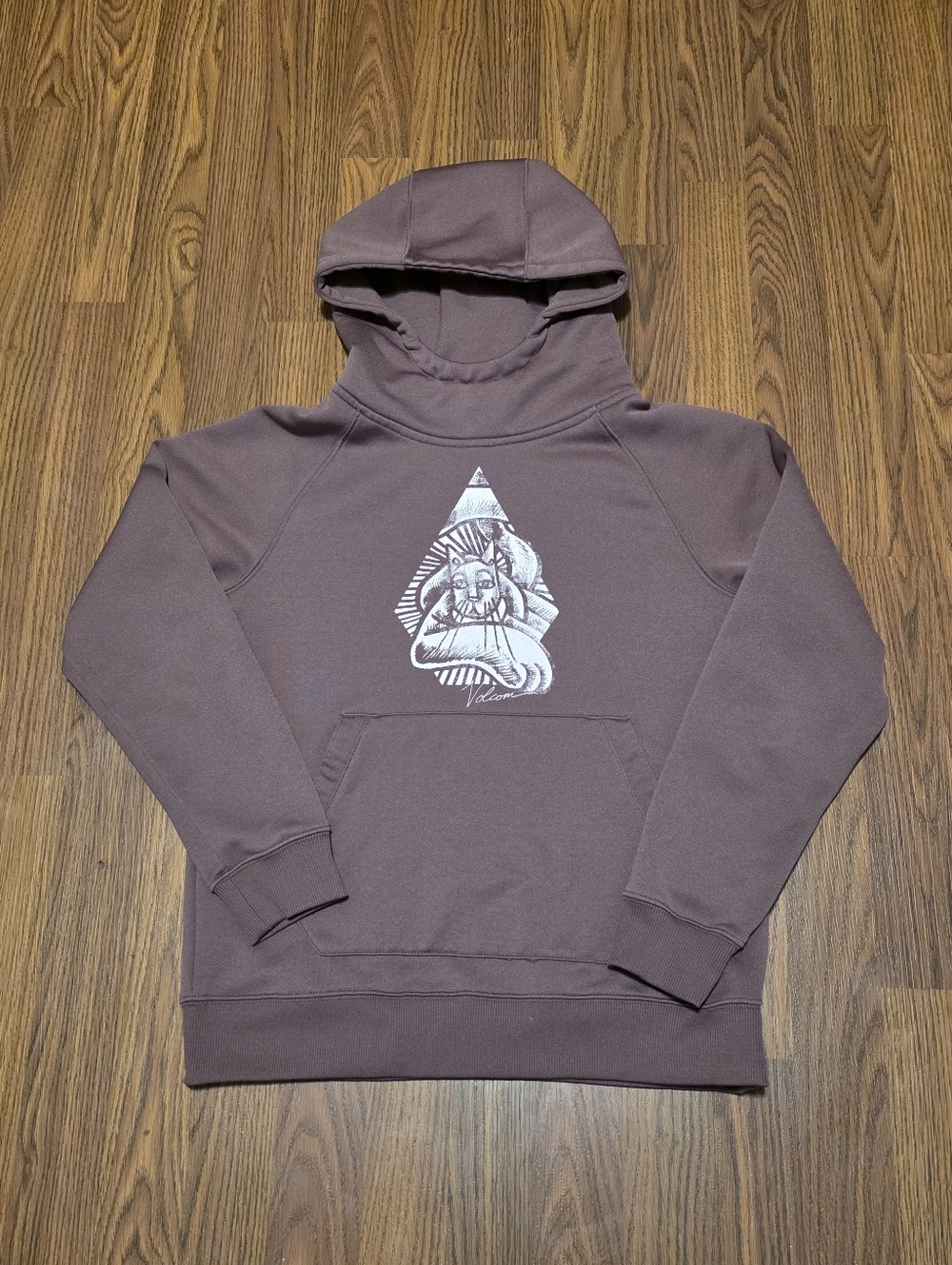 Volcom Youth Medium Riding Fleece Hoodie Hydrophobic Snowboard Layer Purple F46